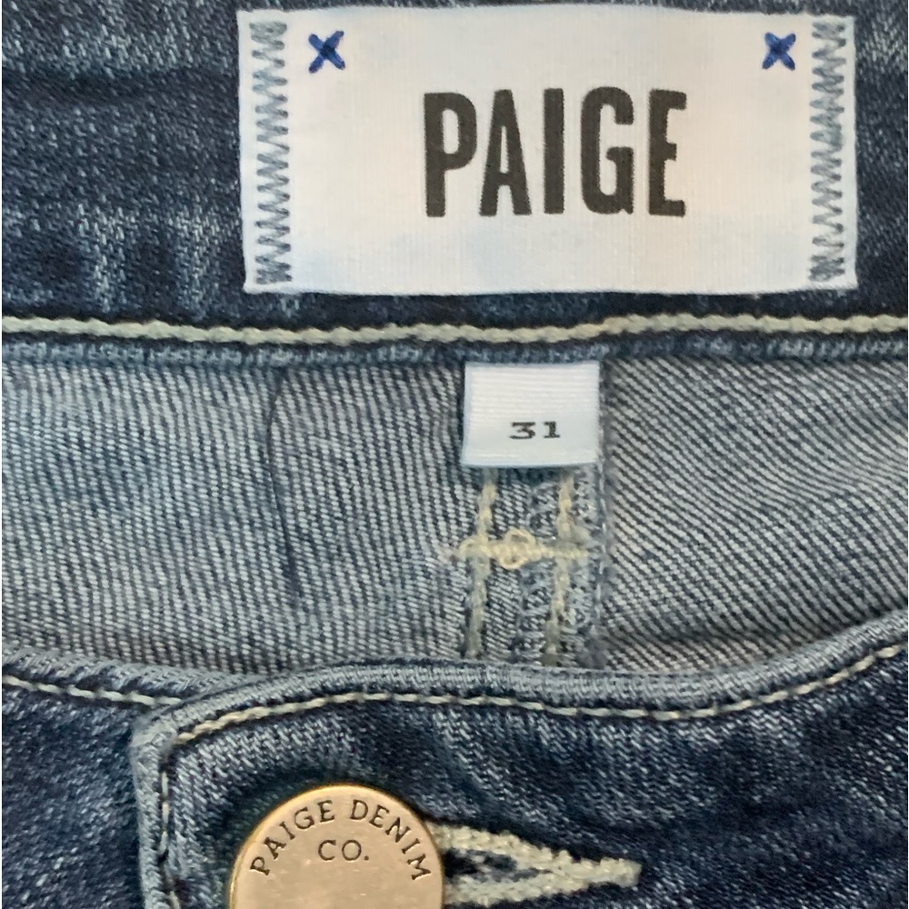 PAIGE JIMMY JIMMY CROP BOYFRIEND KENDALL DESTROYED Stretchy Denim jeans size 31